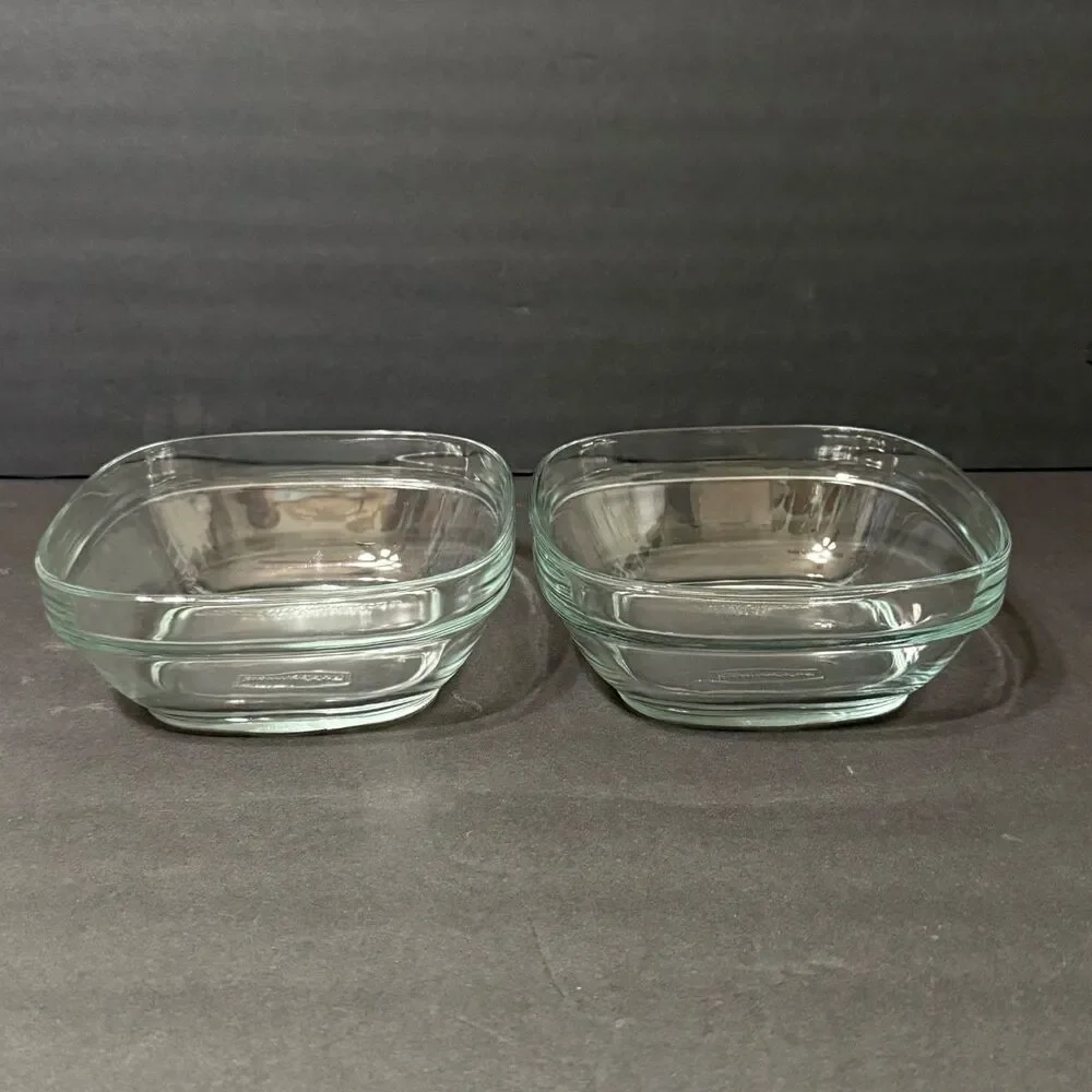 x2 Rubbermaid Glass 2.5 cup Food Storage Container Bowl NO Lid 7N62 Discontinued